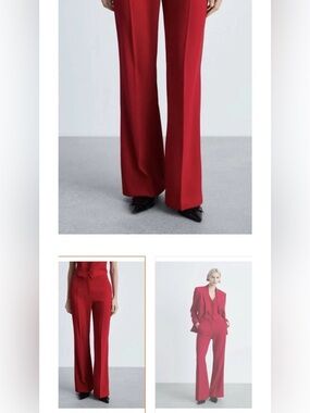 Trendyol Red Wide-Leg Dress Pants